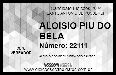 Candidato ALOISIO PIU DO BELA 2024 - SANTO ANTÔNIO DE POSSE - Eleições