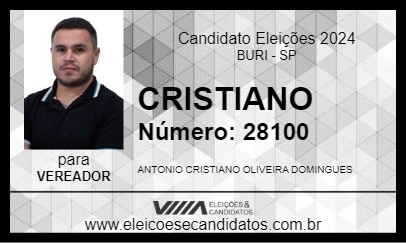 Candidato CRISTIANO 2024 - BURI - Eleições