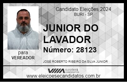 Candidato JUNIOR DO LAVADOR 2024 - BURI - Eleições