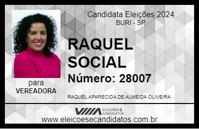 Candidato RAQUEL SOCIAL 2024 - BURI - Eleições