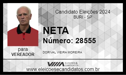 Candidato NETA 2024 - BURI - Eleições