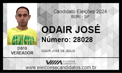 Candidato ODAIR JOSÉ 2024 - BURI - Eleições