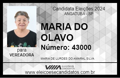 Candidato MARIA DO OLAVO 2024 - ANGATUBA - Eleições