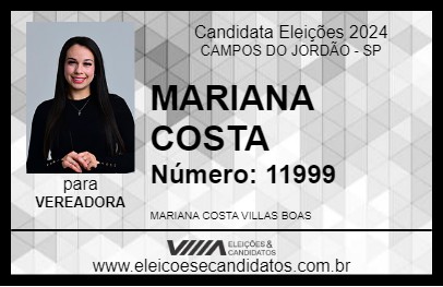 Candidato MARIANA COSTA 2024 - CAMPOS DO JORDÃO - Eleições