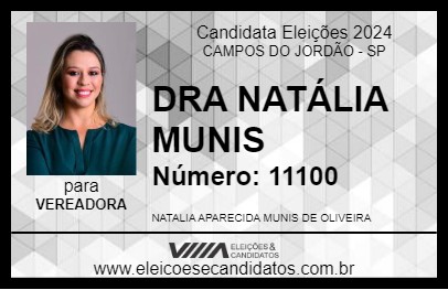 Candidato DRA NATÁLIA MUNIS 2024 - CAMPOS DO JORDÃO - Eleições