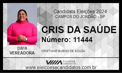 Candidato CRIS DA SAÚDE 2024 - CAMPOS DO JORDÃO - Eleições