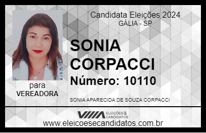 Candidato SONIA CORPACCI 2024 - GÁLIA - Eleições