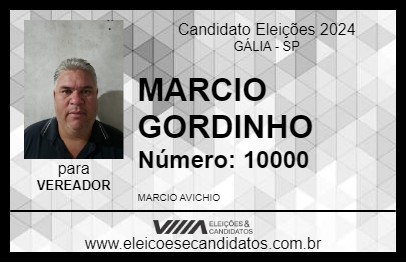 Candidato MARCIO GORDINHO 2024 - GÁLIA - Eleições