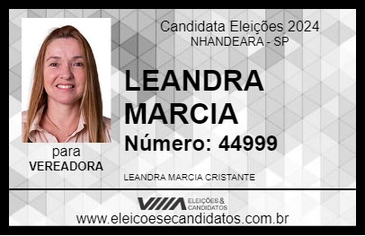 Candidato LEANDRA MARCIA 2024 - NHANDEARA - Eleições