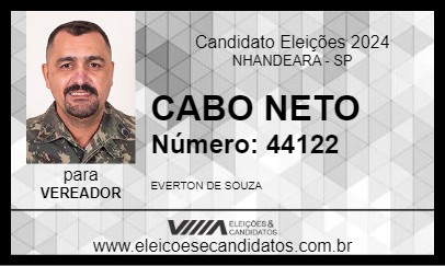 Candidato CABO NETO 2024 - NHANDEARA - Eleições