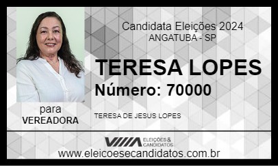 Candidato TERESA LOPES 2024 - ANGATUBA - Eleições