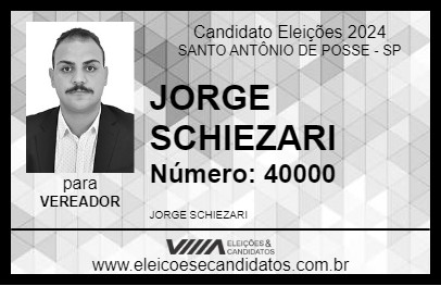 Candidato JORGE SCHIEZARI 2024 - SANTO ANTÔNIO DE POSSE - Eleições