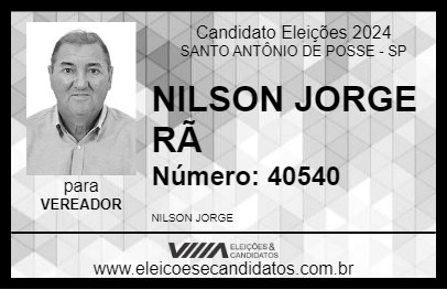 Candidato NILSON JORGE RÃ 2024 - SANTO ANTÔNIO DE POSSE - Eleições