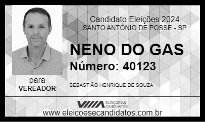 Candidato NENO DO GAS 2024 - SANTO ANTÔNIO DE POSSE - Eleições