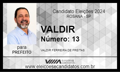 Candidato VALDIR 2024 - ROSANA - Eleições