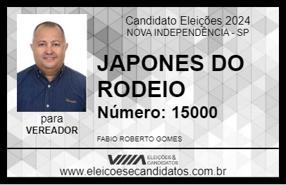 Candidato JAPONES DO RODEIO 2024 - NOVA INDEPENDÊNCIA - Eleições