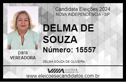 Candidato DELMA DE SOUZA 2024 - NOVA INDEPENDÊNCIA - Eleições