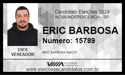 Candidato ERIC BARBOSA 2024 - NOVA INDEPENDÊNCIA - Eleições