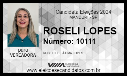 Candidato ROSELI LOPES 2024 - MANDURI - Eleições