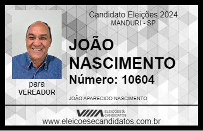 Candidato JOÃO NASCIMENTO 2024 - MANDURI - Eleições