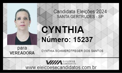 Candidato CYNTHIA 2024 - SANTA GERTRUDES - Eleições