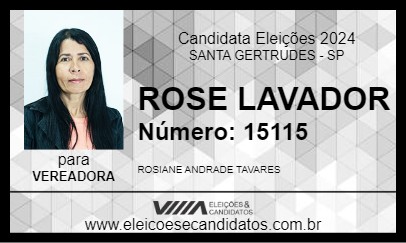 Candidato ROSE LAVADOR 2024 - SANTA GERTRUDES - Eleições