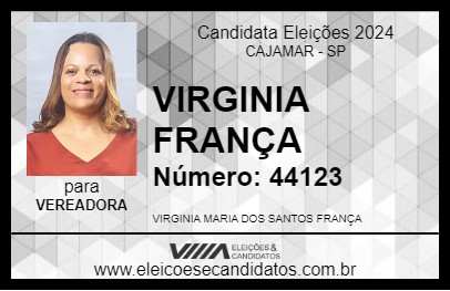 Candidato VIRGINIA FRANÇA 2024 - CAJAMAR - Eleições