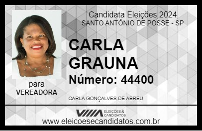 Candidato CARLA GRAUNA 2024 - SANTO ANTÔNIO DE POSSE - Eleições