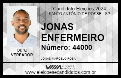 Candidato JONAS ENFERMEIRO 2024 - SANTO ANTÔNIO DE POSSE - Eleições