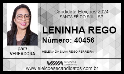 Candidato LENINHA REGO 2024 - SANTA FÉ DO SUL - Eleições