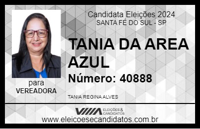 Candidato TANIA DA AREA AZUL 2024 - SANTA FÉ DO SUL - Eleições