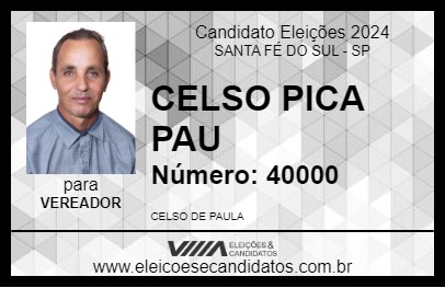 Candidato CELSO PICA PAU 2024 - SANTA FÉ DO SUL - Eleições