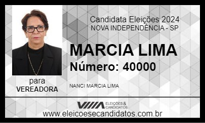 Candidato MARCIA LIMA 2024 - NOVA INDEPENDÊNCIA - Eleições