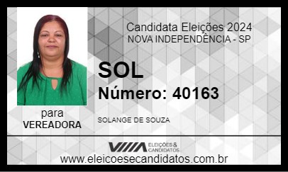 Candidato SOL 2024 - NOVA INDEPENDÊNCIA - Eleições