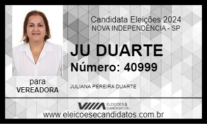 Candidato JU DUARTE 2024 - NOVA INDEPENDÊNCIA - Eleições