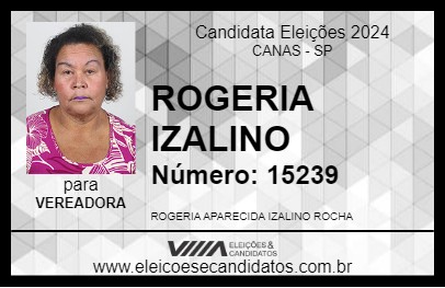 Candidato ROGERIA IZALINO 2024 - CANAS - Eleições