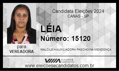 Candidato LÉIA MENDONÇA 2024 - CANAS - Eleições