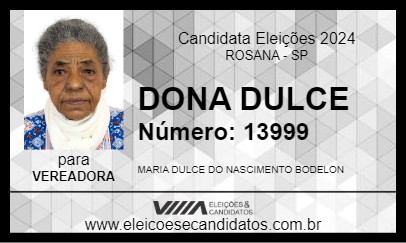 Candidato DONA DULCE 2024 - ROSANA - Eleições