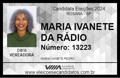 Candidato MARIA IVANETE DA RÁDIO 2024 - ROSANA - Eleições