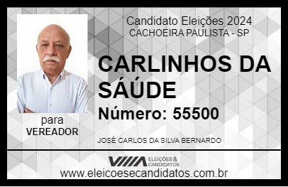 Candidato CARLINHOS DA SÁÚDE 2024 - CACHOEIRA PAULISTA - Eleições