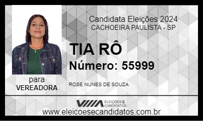 Candidato TIA RÔ 2024 - CACHOEIRA PAULISTA - Eleições