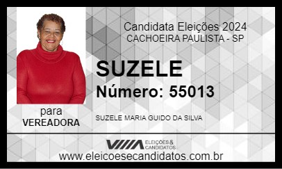 Candidato SUZELE 2024 - CACHOEIRA PAULISTA - Eleições