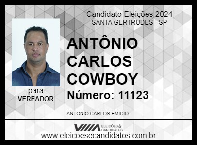 Candidato ANTÔNIO CARLOS COWBOY 2024 - SANTA GERTRUDES - Eleições