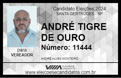 Candidato ANDRÉ TIGRE DE OURO 2024 - SANTA GERTRUDES - Eleições