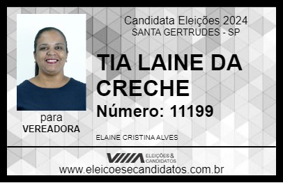 Candidato TIA LAINE 2024 - SANTA GERTRUDES - Eleições