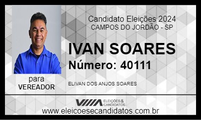 Candidato IVAN SOARES 2024 - CAMPOS DO JORDÃO - Eleições