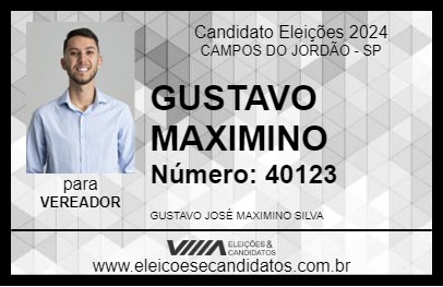 Candidato GUSTAVO MAXIMINO 2024 - CAMPOS DO JORDÃO - Eleições