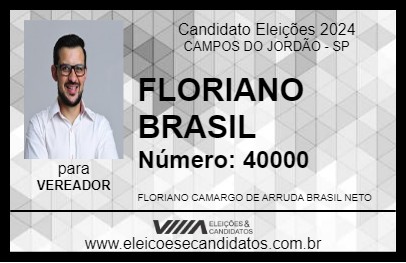 Candidato FLORIANO BRASIL 2024 - CAMPOS DO JORDÃO - Eleições