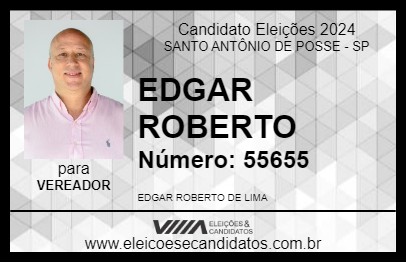 Candidato EDGAR ROBERTO 2024 - SANTO ANTÔNIO DE POSSE - Eleições