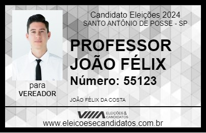 Candidato JOÃO FÉLIX PROFESSOR 2024 - SANTO ANTÔNIO DE POSSE - Eleições